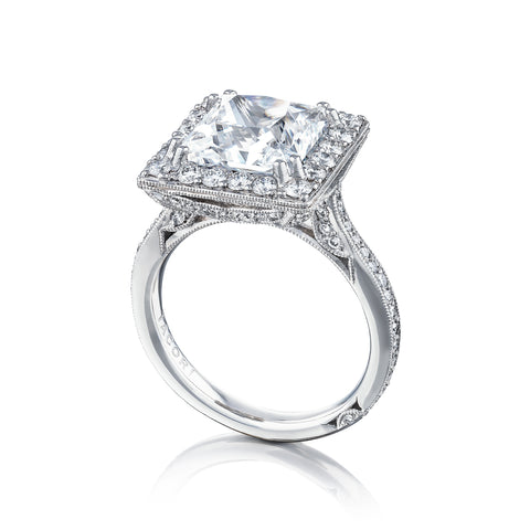 Tacori Platinum RoyalT Princess Diamond Engagement Ring Setting  (1.06 CTW)