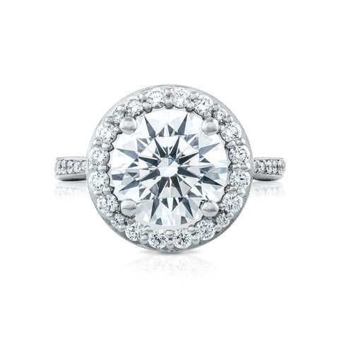 Tacori Platinum RoyalT Round Diamond Engagement Ring Setting  (0.97 CTW)