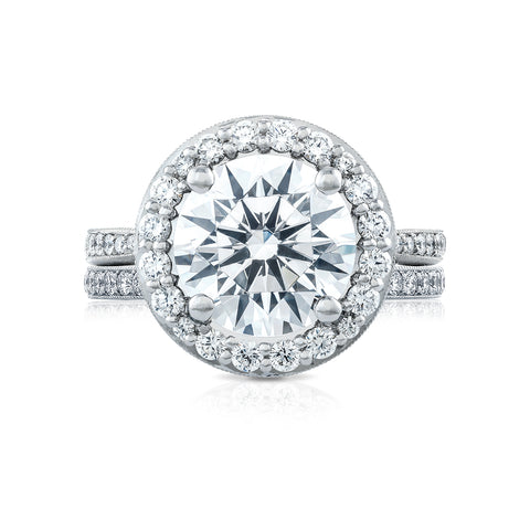 Tacori Platinum RoyalT Round Diamond Engagement Ring Setting  (0.97 CTW)