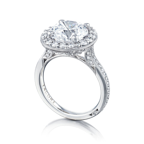 Tacori Platinum RoyalT Round Diamond Engagement Ring Setting  (0.97 CTW)