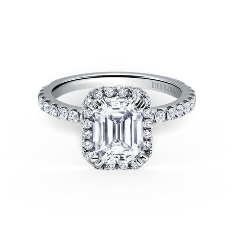 KirkKara Carmella Emerald Diamond Engagement Ring (0.38  CTW)