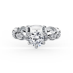 KirkKara Dahlia Round Diamond Engagement Ring Setting