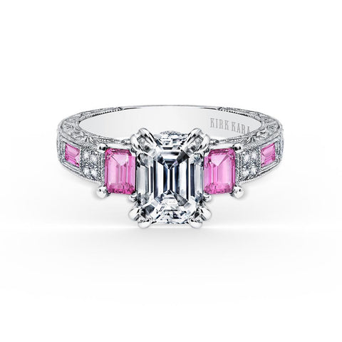 KirkKara Charlotte Emerald Diamond Engagement Ring