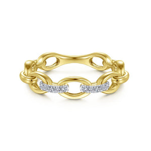 Gabriel & Co. Trends Yellow Gold Jewelry Ring (0.06 CTW)