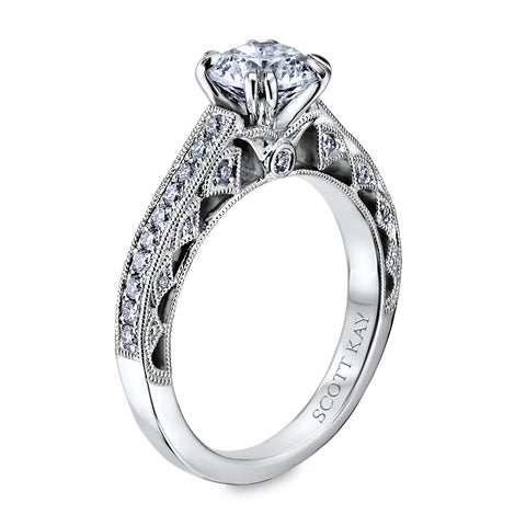Scott Kay Heaven's Gates Engagement Ring (0.15  CTW)