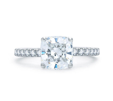 A.JAFFE Art Deco Cushion Diamond Engagement Ring (0.48 ctw)