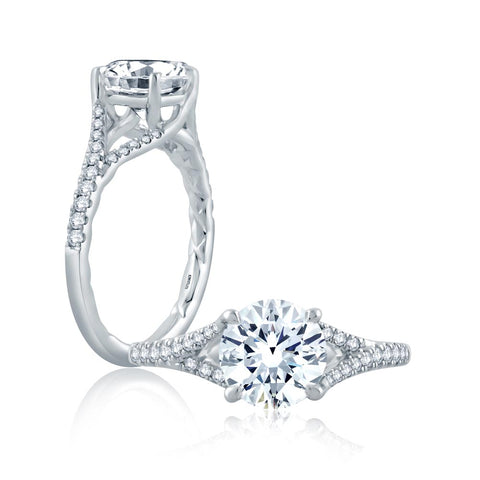 A.JAFFE Seasons of Love Round Diamond Diamond Engagement Ring (0.19 ctw)
