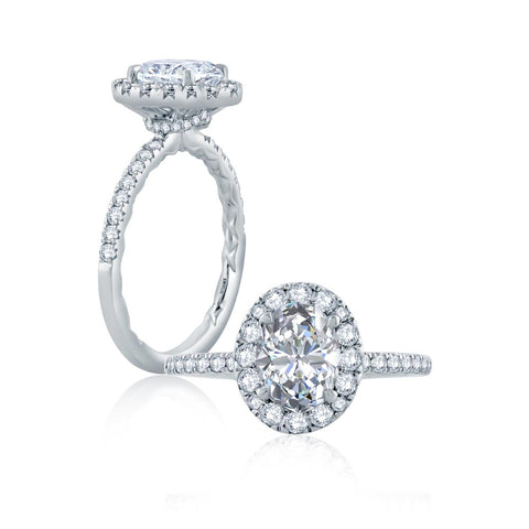 A.JAFFE Classics Oval Diamond Diamond Engagement Ring (0.55 ctw)