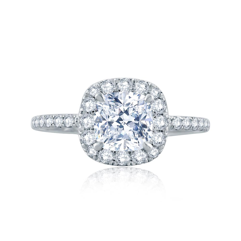 A.JAFFE Classics Cushion Diamond Engagement Ring (0.56 ctw)