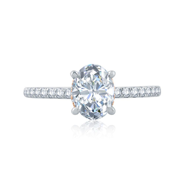 A.JAFFE Classics Oval Diamond Engagement Ring Setting (0.29 ctw)