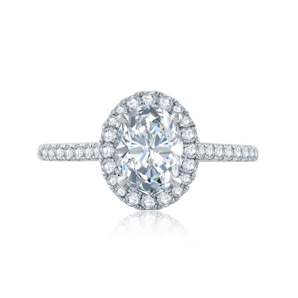 A.JAFFE Seasons of Love Oval Diamond Engagement Ring Setting (0.42 ctw)