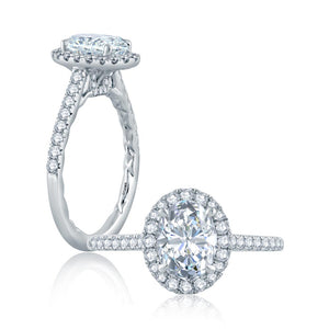 A.JAFFE Seasons of Love Oval Diamond Diamond Engagement Ring (0.42 ctw)