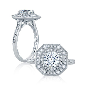 A.JAFFE Art Deco Round Diamond Diamond Engagement Ring (0.44 ctw)