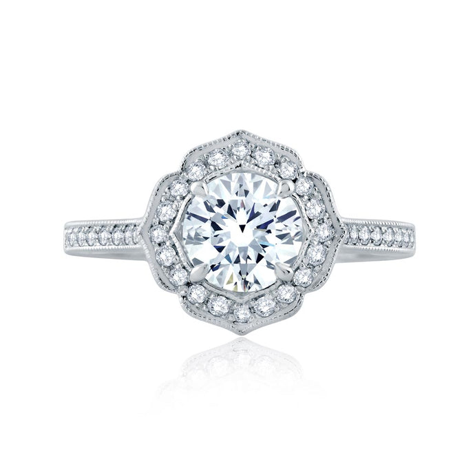 A.JAFFE Seasons of Love Round Diamond Diamond Engagement Ring (0.22 ctw)