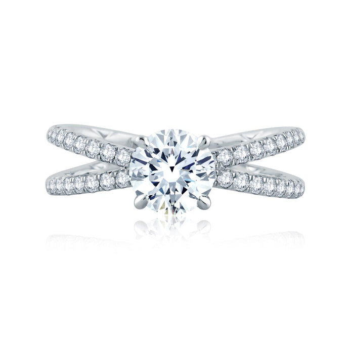 A.JAFFE Classics Round Diamond Diamond Engagement Ring (0.46 ctw)