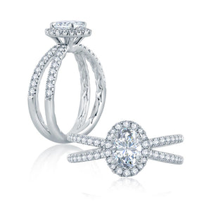A.JAFFE Classics Oval Diamond Engagement Ring Setting (0.55 ctw)