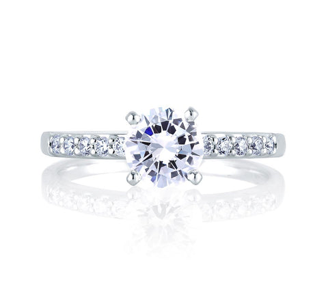 A.JAFFE Classics Round Diamond Diamond Engagement Ring (0.17 ctw)