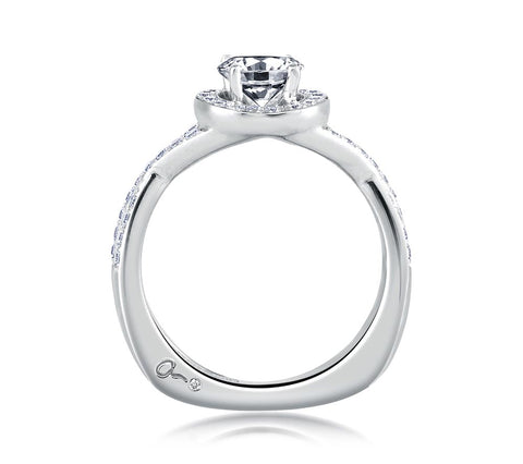 A.JAFFE Art Deco Round Diamond Diamond Engagement Ring (0.34 ctw)