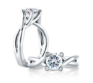 A.JAFFE Metropolitain Round Diamond Diamond Engagement Ring (0.03 ctw)
