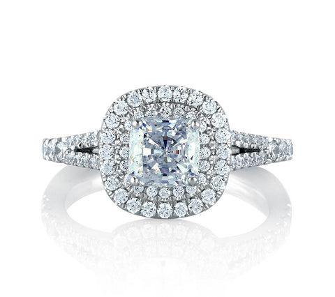 A.JAFFE Metropolitain Cushion Diamond Engagement Ring (0.56 ctw)