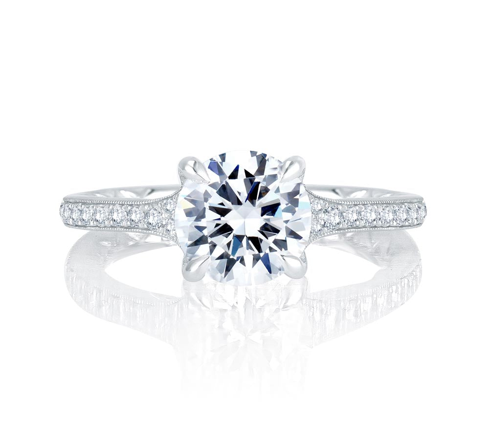 A.JAFFE Art Deco Round Diamond Diamond Engagement Ring (0.18 ctw)