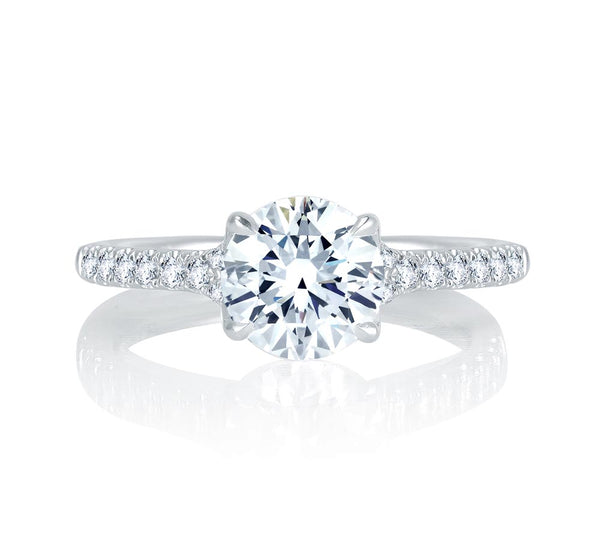 A.JAFFE Seasons of Love Round Diamond Engagement Ring Setting (0.28 ctw)