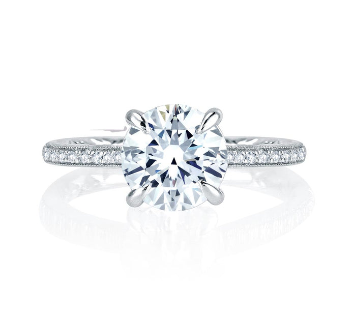 A.JAFFE Art Deco Round Diamond Diamond Engagement Ring (0.20 ctw)