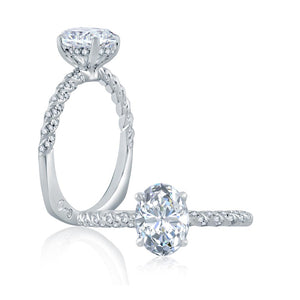 A.JAFFE Seasons of Love Oval Diamond Diamond Engagement Ring (0.32 ctw)