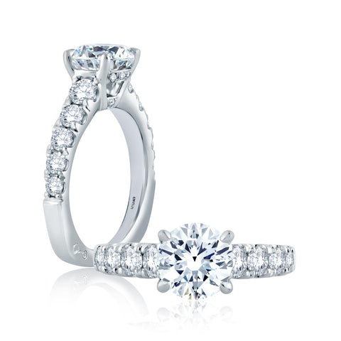 A.JAFFE Metropolitain Round Diamond Diamond Engagement Ring (1.06 ctw)