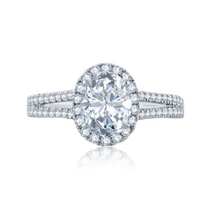 A.JAFFE Metropolitain Oval Diamond Diamond Engagement Ring (0.39 ctw)