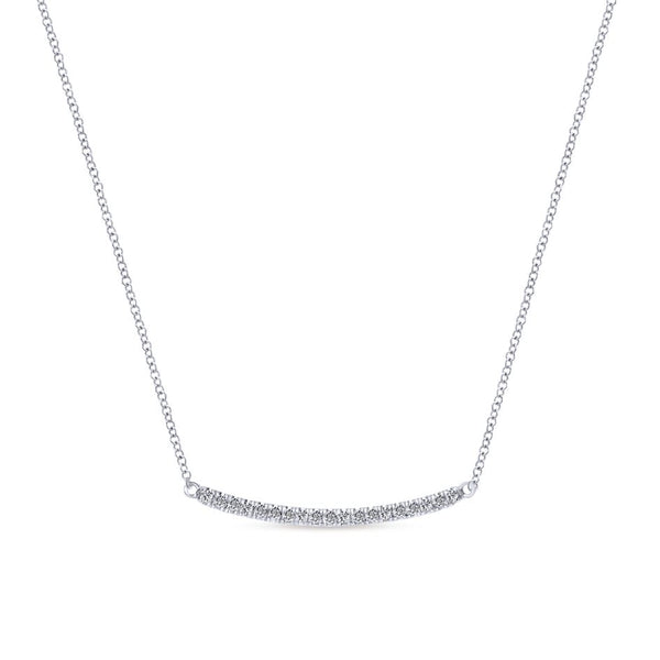 Gabriel Indulgence Collection White Gold Diamond Bar Necklace (0.19 CTW)