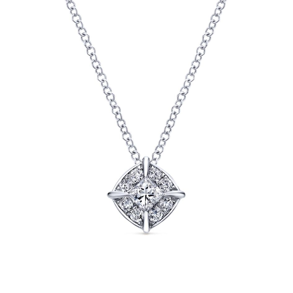 Gabriel Messier Collection White Gold Diamond Pendant Necklace (0.26 CTW)