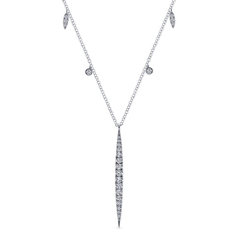 Gabriel Kaslique Collection White Gold Necklace with Diamond Accents (0.48 CTW)