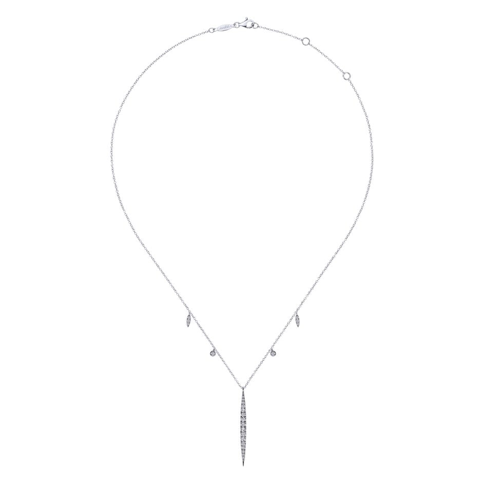 Gabriel Kaslique Collection White Gold Necklace with Diamond Accents
