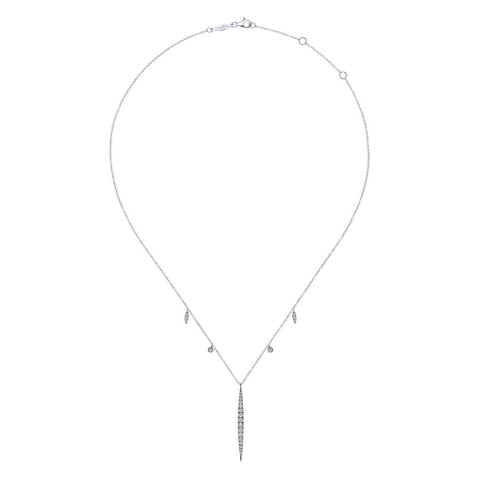 Gabriel Kaslique Collection White Gold Necklace with Diamond Accents (0.48 CTW)