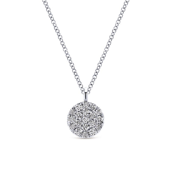 Gabriel Silk Collection White Gold Diamond Pendant Necklace (0.1 CTW)