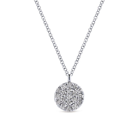 Gabriel Silk Collection White Gold Diamond Pendant Necklace (0.1 CTW)