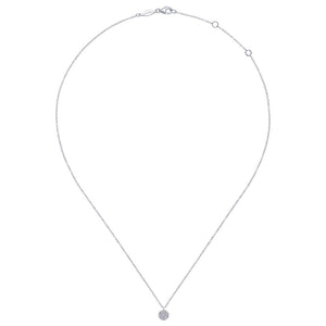 Gabriel Silk Collection White Gold Diamond Pendant Necklace (0.1 CTW)