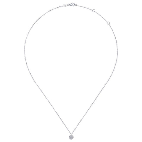 Gabriel Silk Collection White Gold Diamond Pendant Necklace (0.1 CTW)