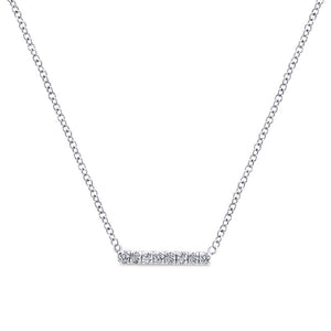 Gabriel Indulgence Collection White Gold Diamond Bar Necklace (0.06 CTW)