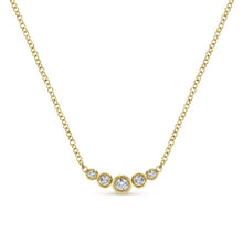 Load image into Gallery viewer, Gabriel Indulgence Collection Yellow Gold Necklace with Arc of Round Diamonds (0.1 CTW)