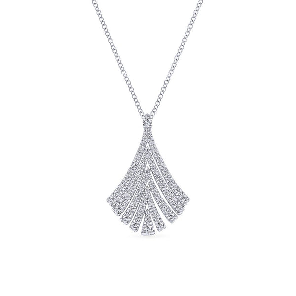 Gabriel Art Moderne Collection White Gold Diamond Pendant Necklace (0.63 CTW)