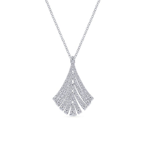 Gabriel Art Moderne Collection White Gold Diamond Pendant Necklace (0.63 CTW)