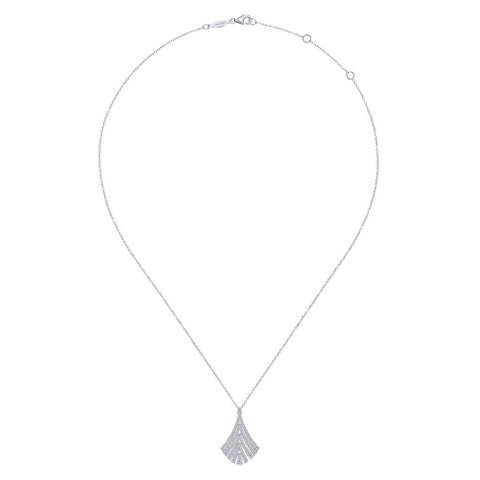 Gabriel Art Moderne Collection White Gold Diamond Pendant Necklace (0.63 CTW)