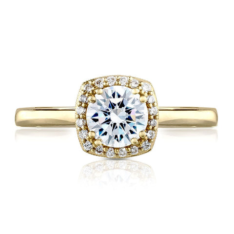 Tacori 14k Yellow Gold Coastal Crescent Collection Classic Engagement Ring 0.17CTW