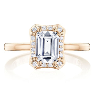 Tacori 14k Rose Gold Coastal Crescent Collection Classic Engagement Ring 0.17CTW