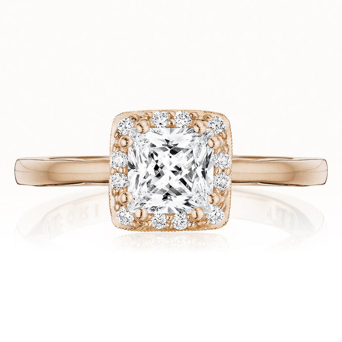 Tacori 14k Rose Gold Coastal Crescent Collection Classic Engagement Ring 0.15CTW