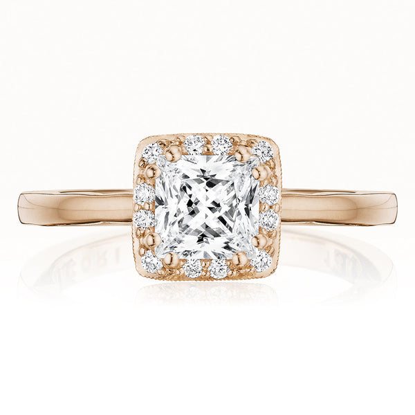 Tacori 14k Rose Gold Coastal Crescent Collection  Engagement Ring Setting 0.15CTW