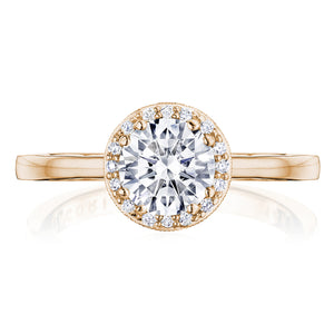 Tacori 14k Rose Gold Coastal Crescent Collection Classic Engagement Ring 0.15CTW