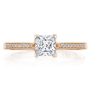 Tacori 14k Rose Gold Coastal Crescent Collection Classic Engagement Ring 0.14CTW